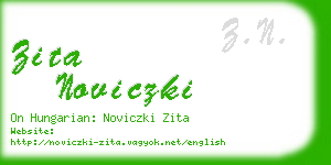 zita noviczki business card